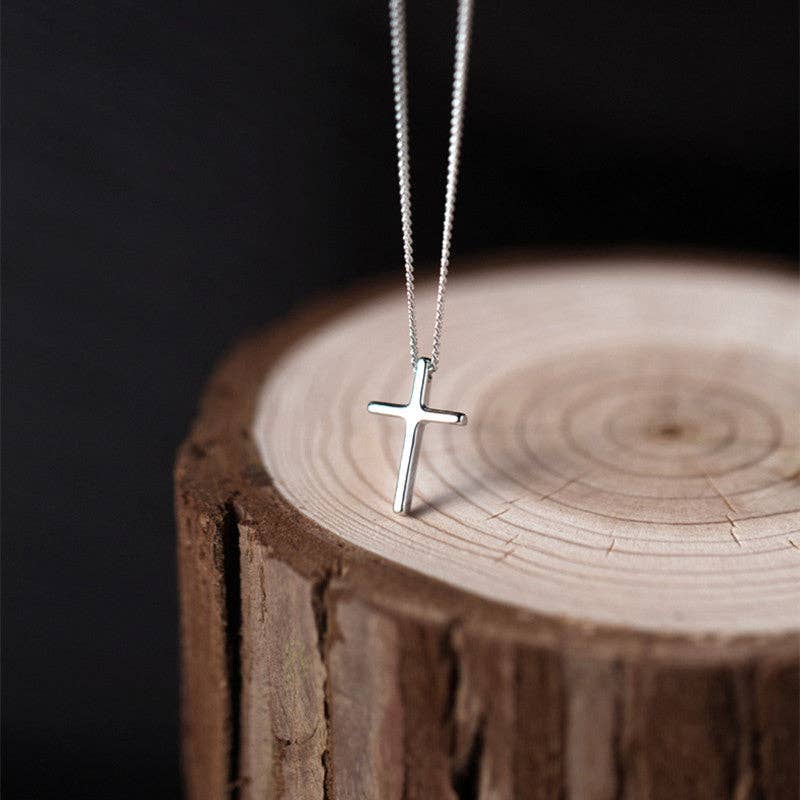 Dainty Cross Charm Pendant Necklace in 925 Sterling Silver Gold Plated