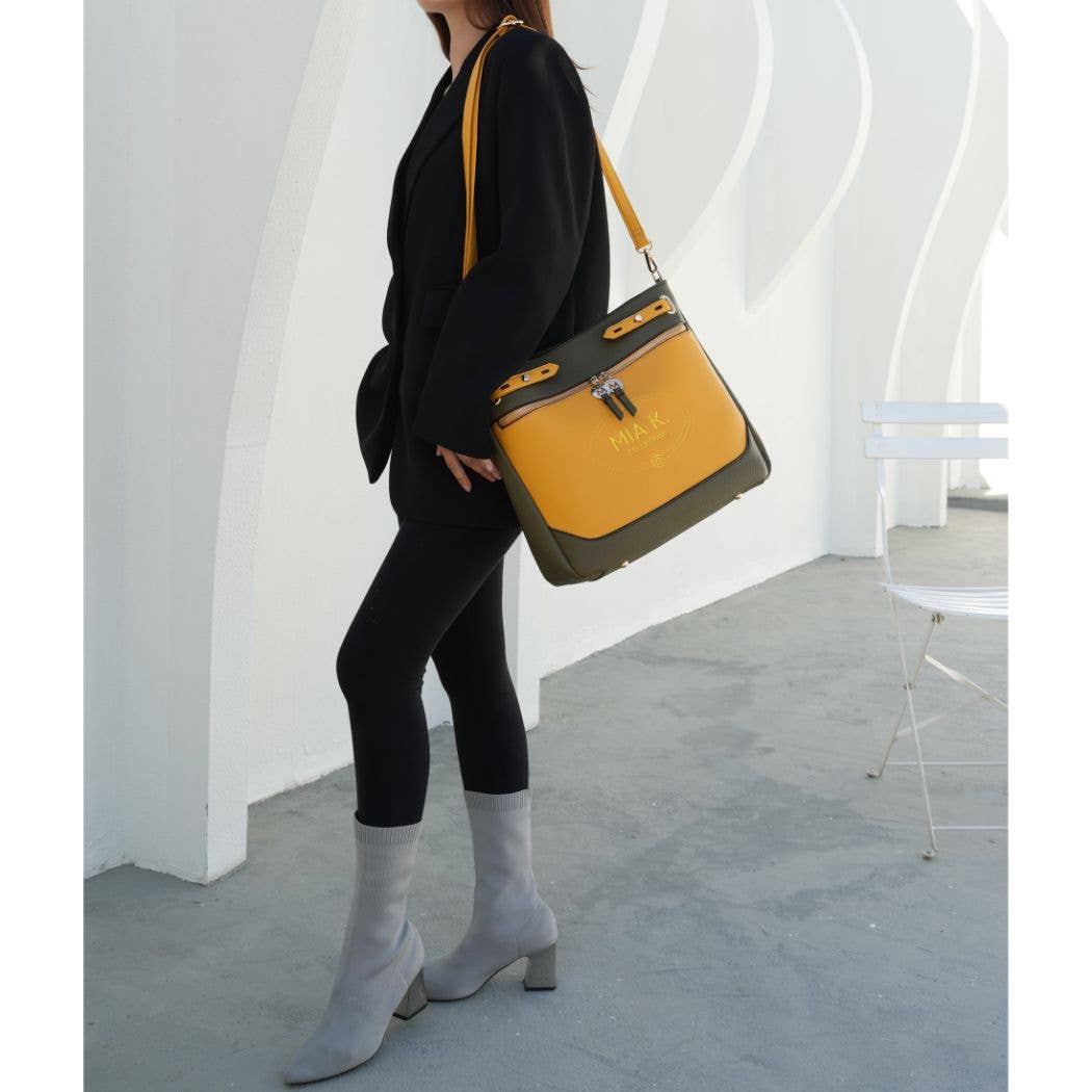 Evie two-tone Vegan Leather Women’s Shoulder bag by Mia k