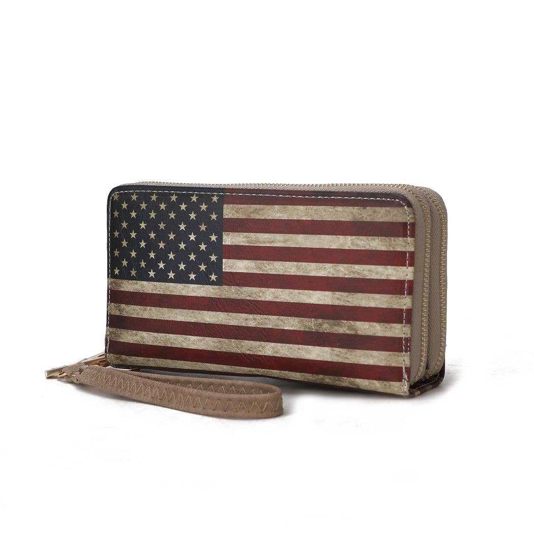 MKF Collection Uriel FLAG Women Wristlet Wallet by Mia K