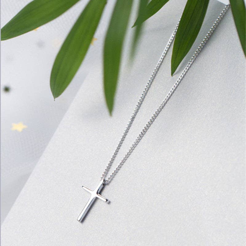 Dainty Cross Charm Pendant Necklace in 925 Sterling Silver Gold Plated