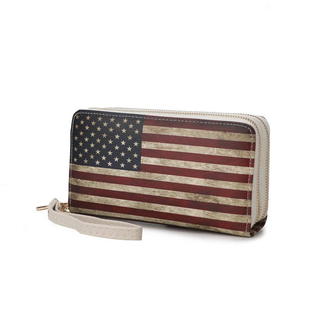 MKF Collection Uriel FLAG Women Wristlet Wallet by Mia K