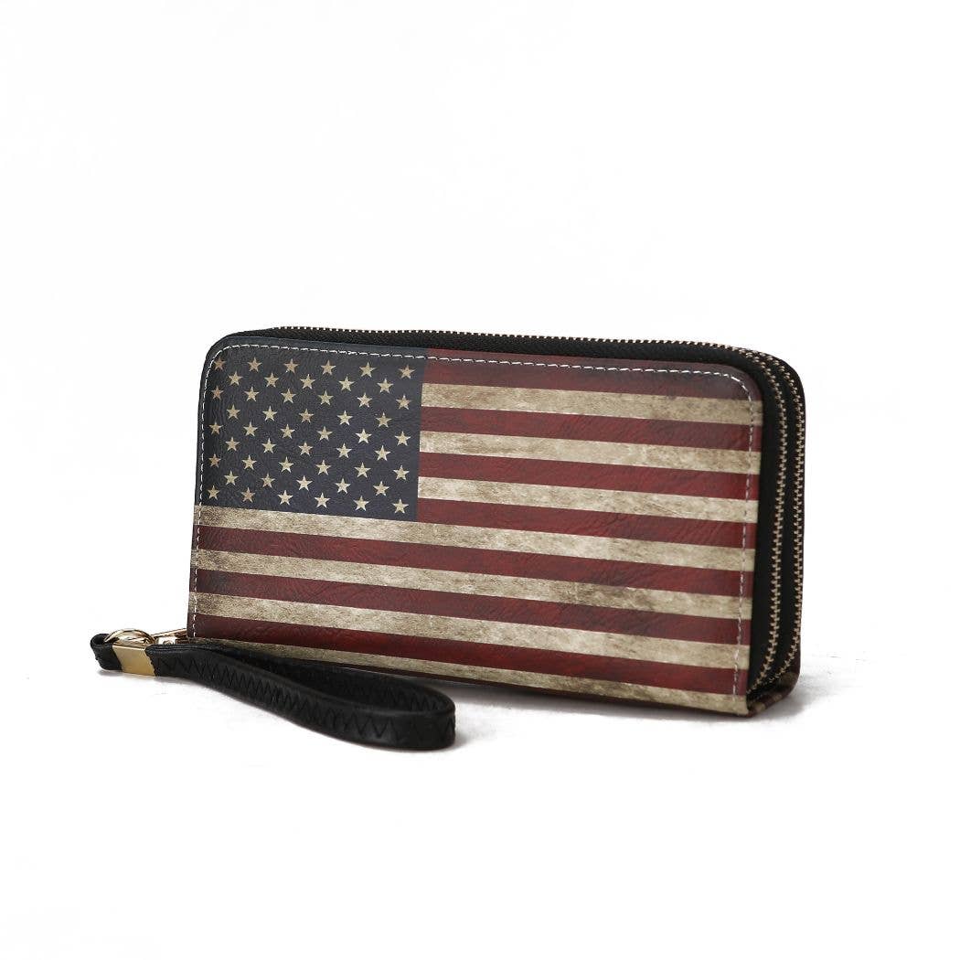 MKF Collection Uriel FLAG Women Wristlet Wallet by Mia K