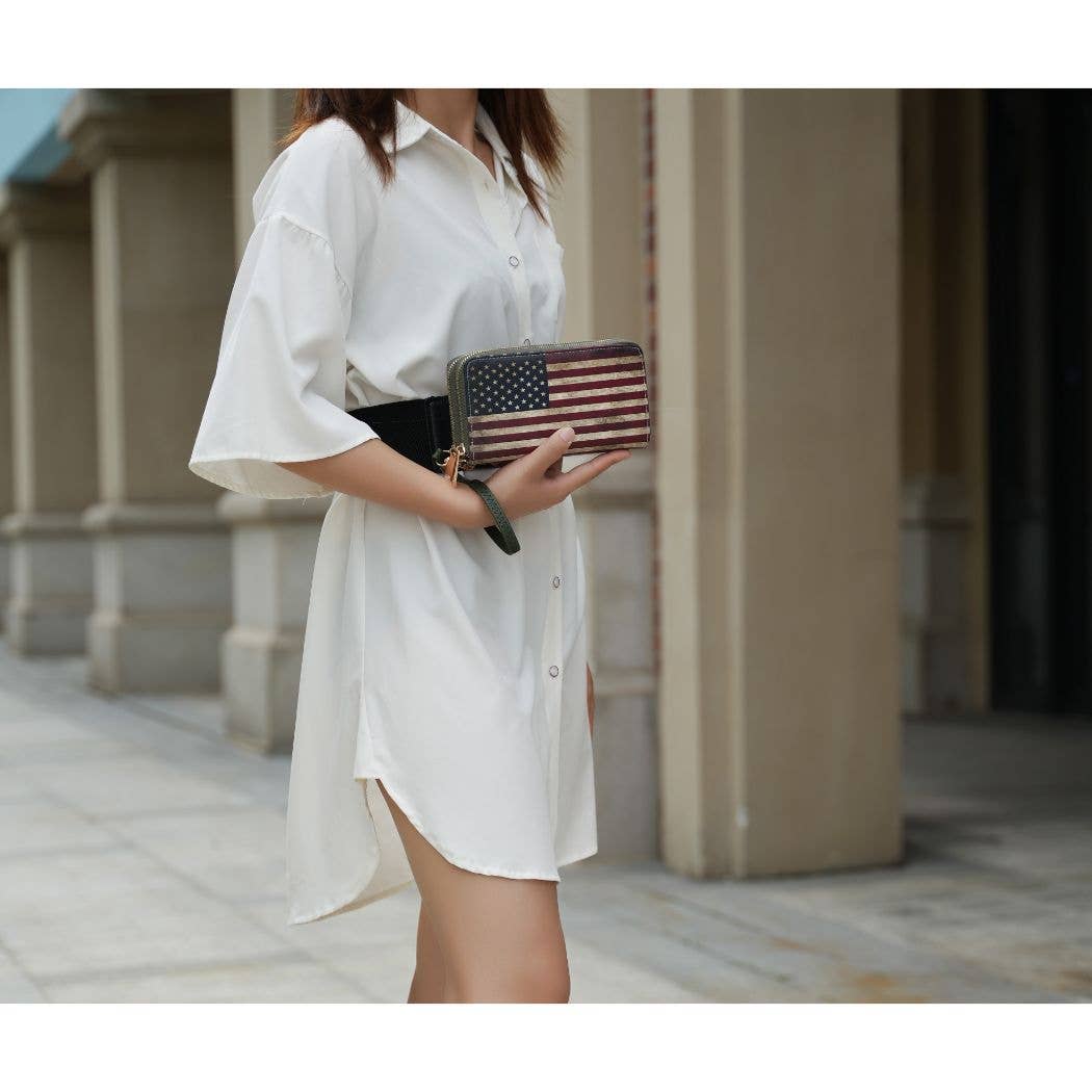 MKF Collection Uriel FLAG Women Wristlet Wallet by Mia K