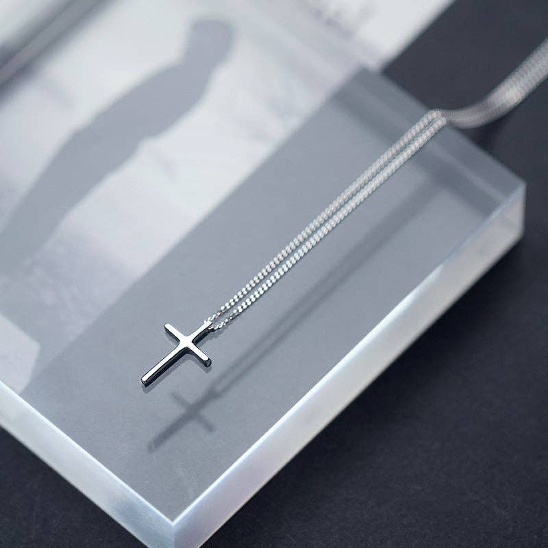 Dainty Cross Charm Pendant Necklace in 925 Sterling Silver Gold Plated
