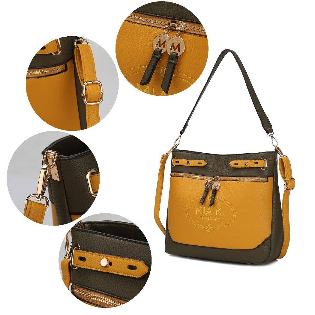 Evie two-tone Vegan Leather Women’s Shoulder bag by Mia k