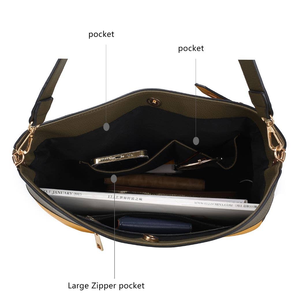 Evie two-tone Vegan Leather Women’s Shoulder bag by Mia k