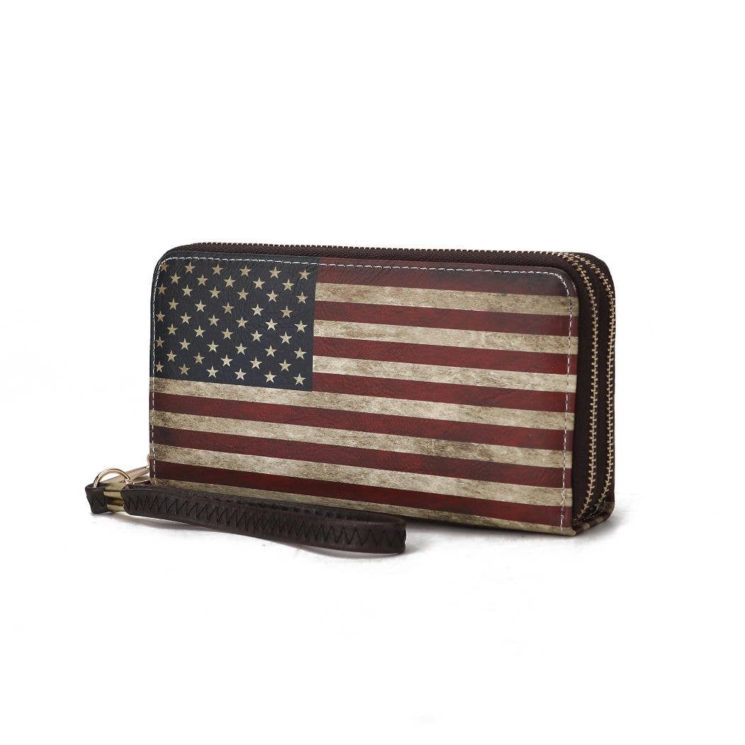 MKF Collection Uriel FLAG Women Wristlet Wallet by Mia K