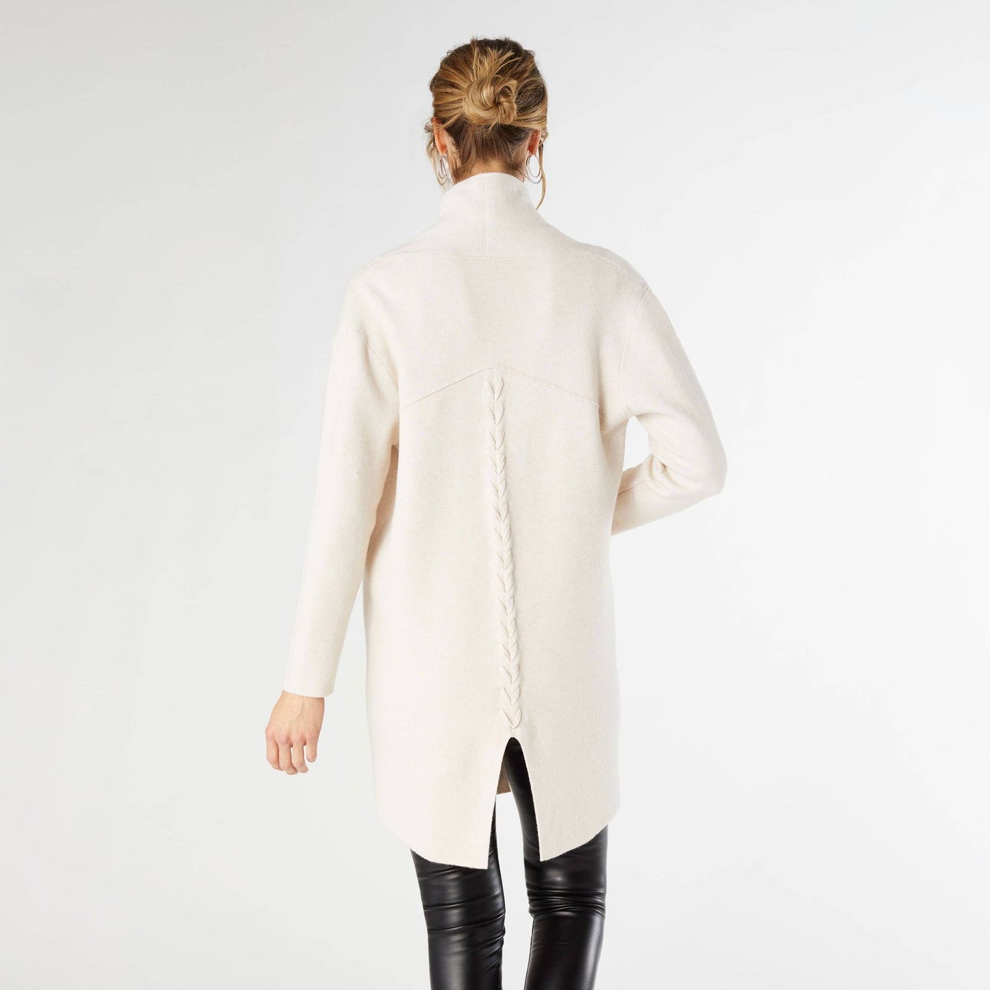 Heavenly-Luxe Long Cardigan with Lattice Back