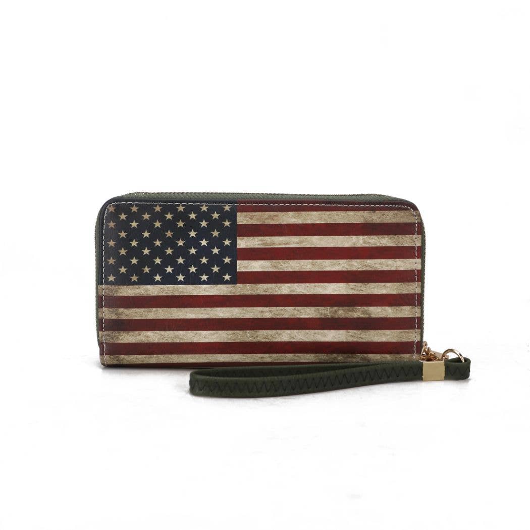 MKF Collection Uriel FLAG Women Wristlet Wallet by Mia K