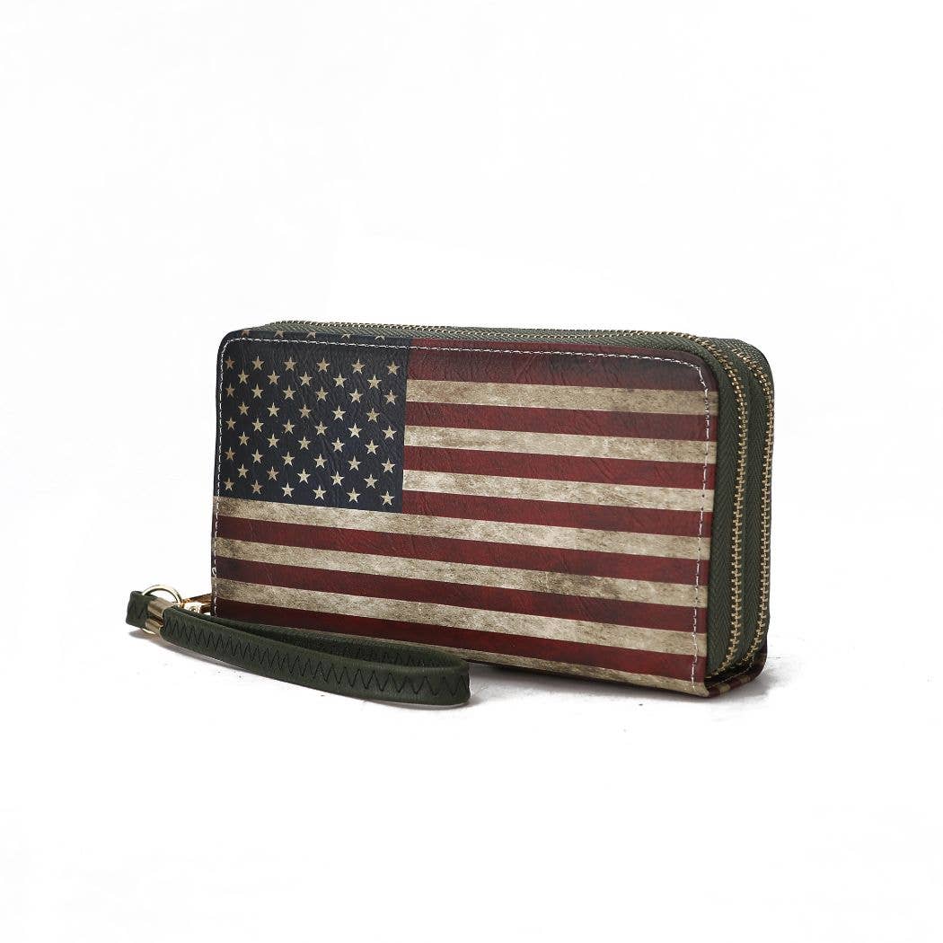 MKF Collection Uriel FLAG Women Wristlet Wallet by Mia K