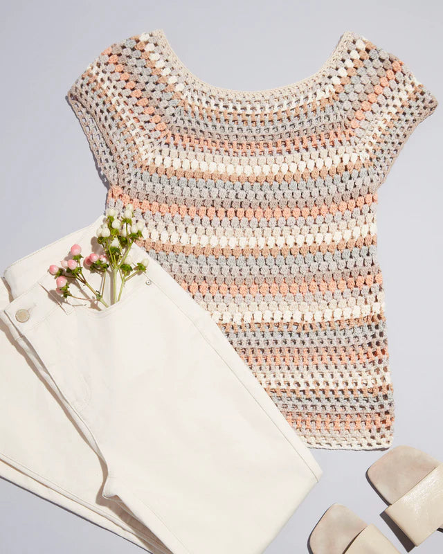 Raglan Cap Sleeve Crochet Top