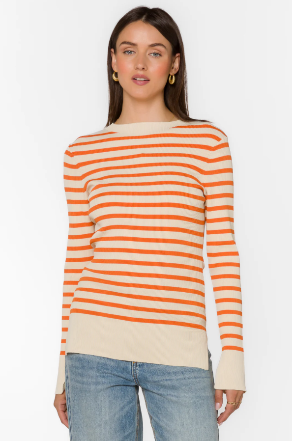 Teresa Off White Copper Stripe Sweater