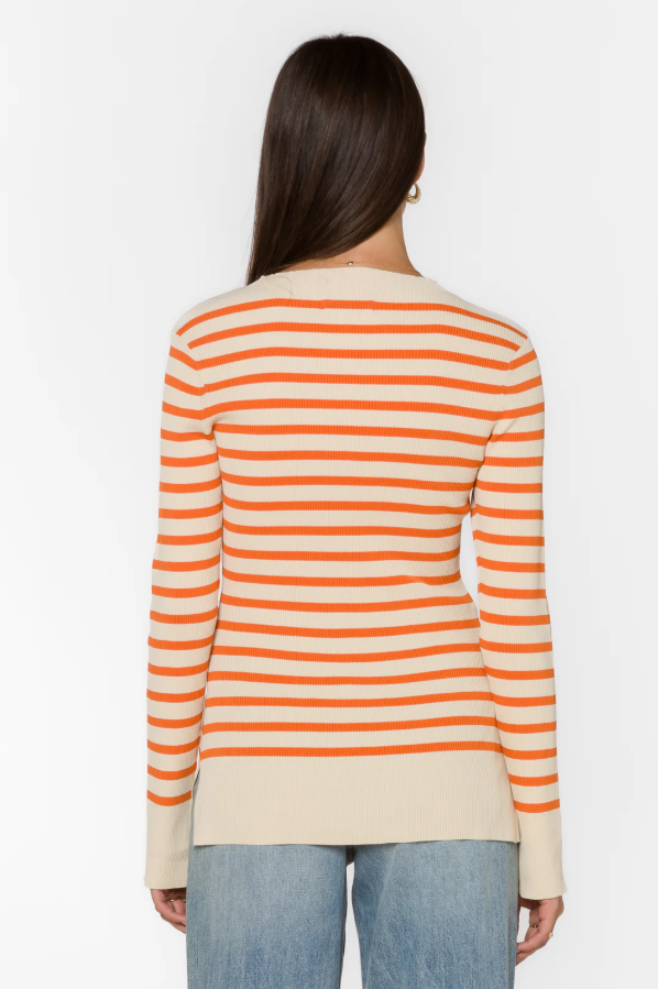 Teresa Off White Copper Stripe Sweater