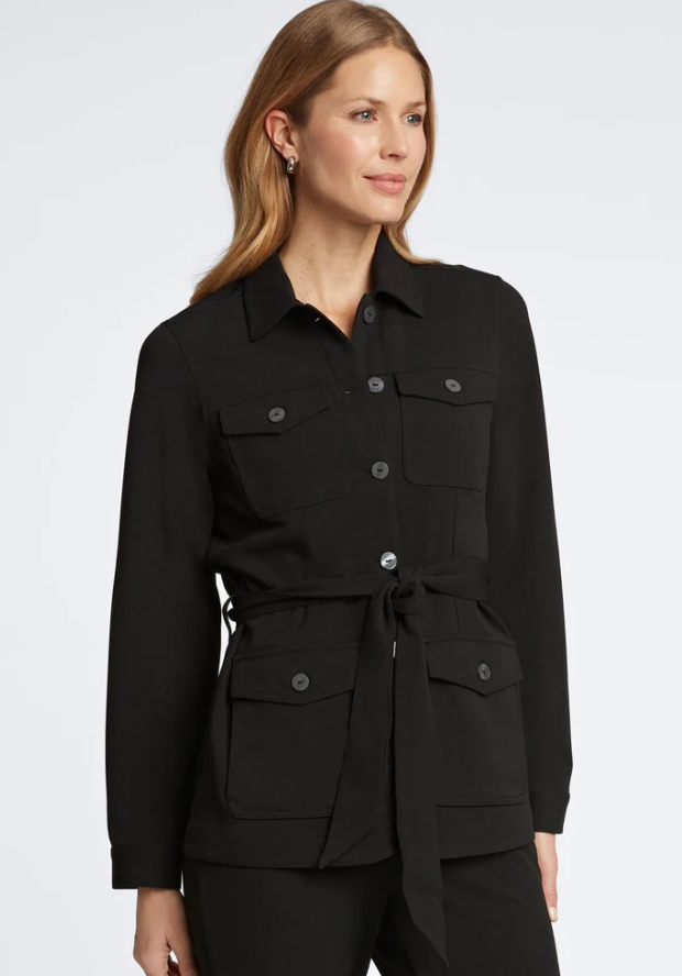 Stella Knit Crepe Belted Jacket