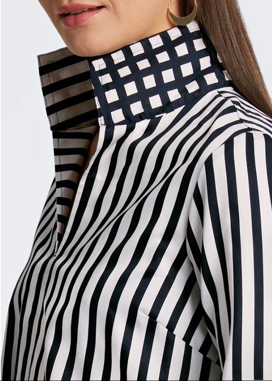 Agnes Essential Stretch No Iron Stripe & Gingham Shirt