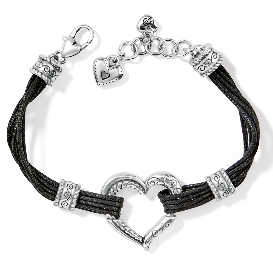 Heritage Heart Bracelet Silver Black