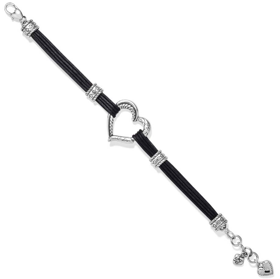 Heritage Heart Bracelet Silver Black