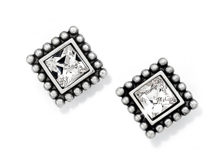 Sil/Stn Sparkle Sqr Mini Post