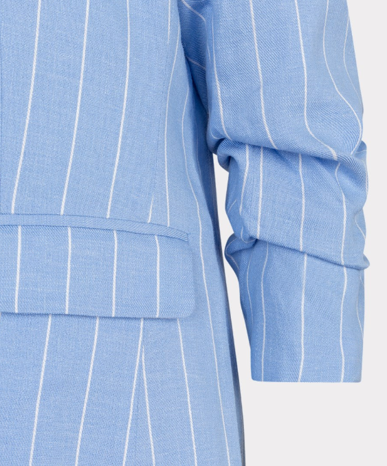 STRIPED LINEN BLEND BLAZER