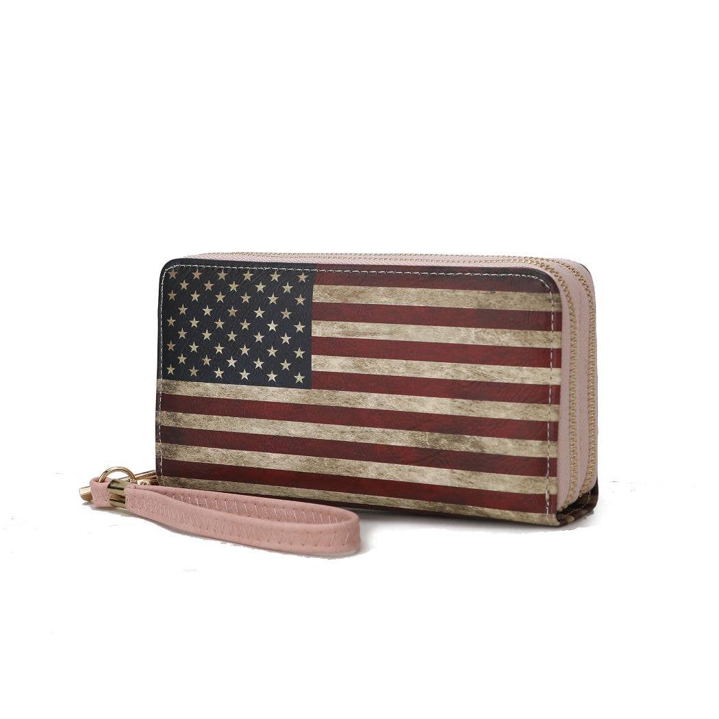 MKF Collection Uriel FLAG Women Wristlet Wallet by Mia K