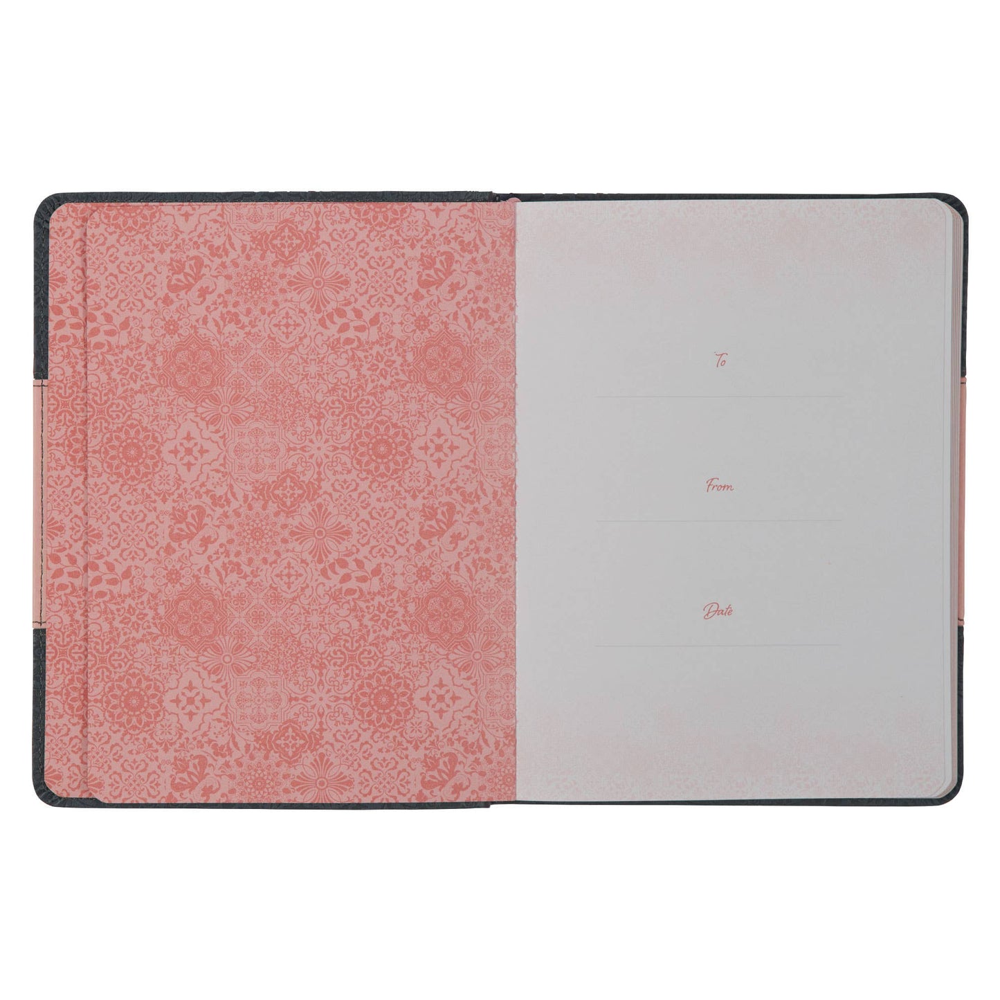 Life Lessons for Mom Gray and Pink Faux Leather Gift Book