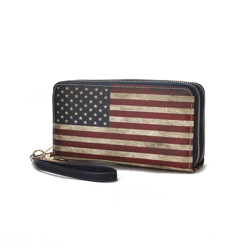 MKF Collection Uriel FLAG Women Wristlet Wallet by Mia K