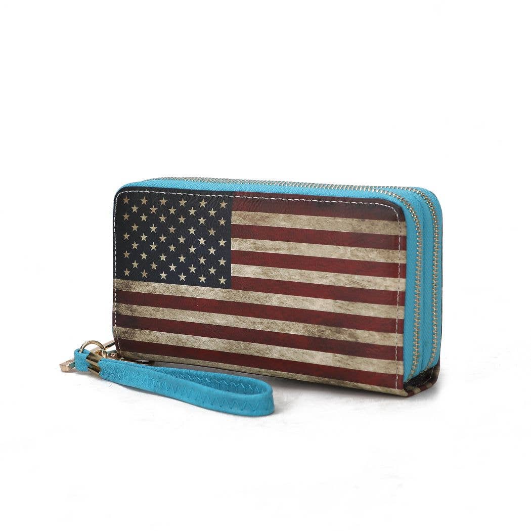 MKF Collection Uriel FLAG Women Wristlet Wallet by Mia K