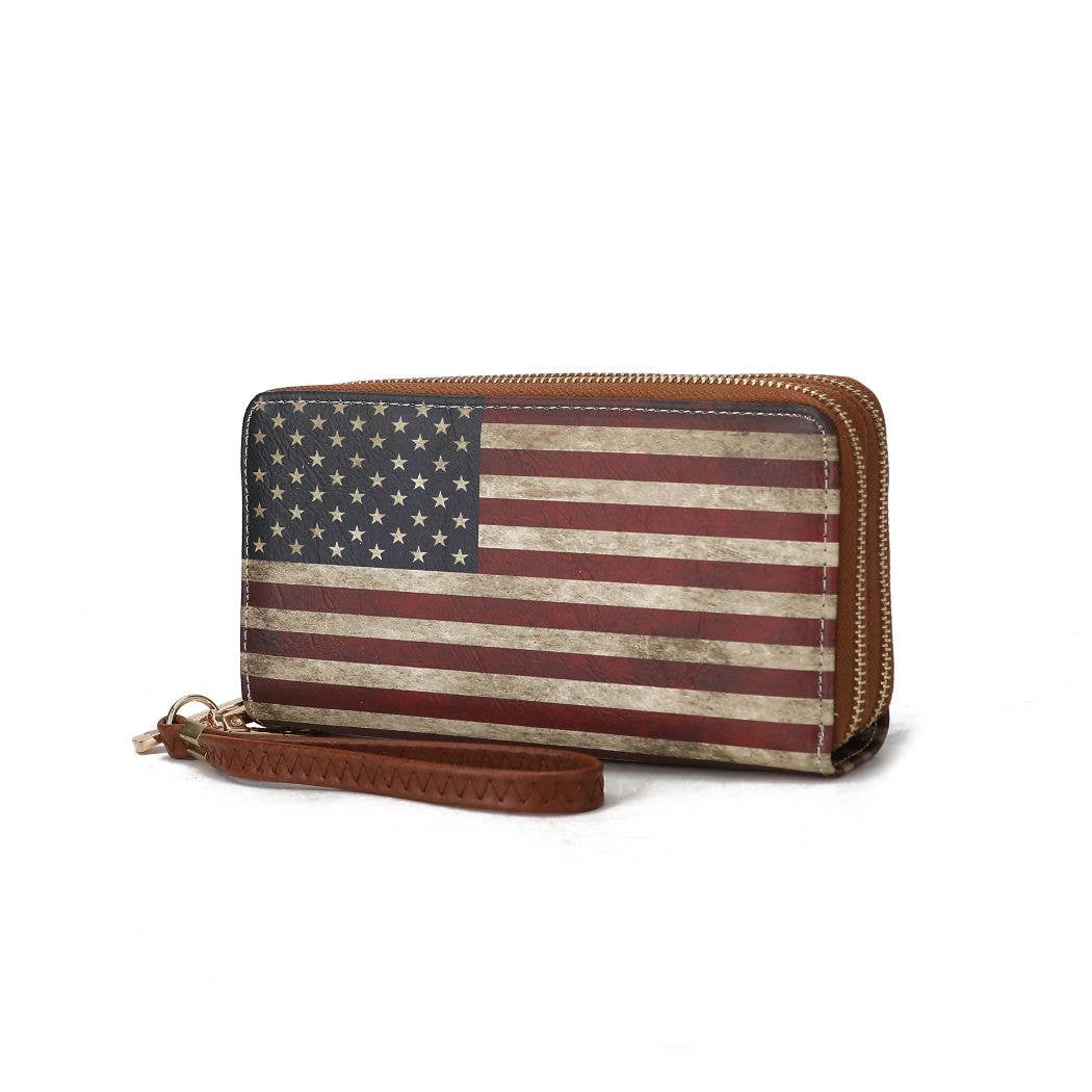 MKF Collection Uriel FLAG Women Wristlet Wallet by Mia K