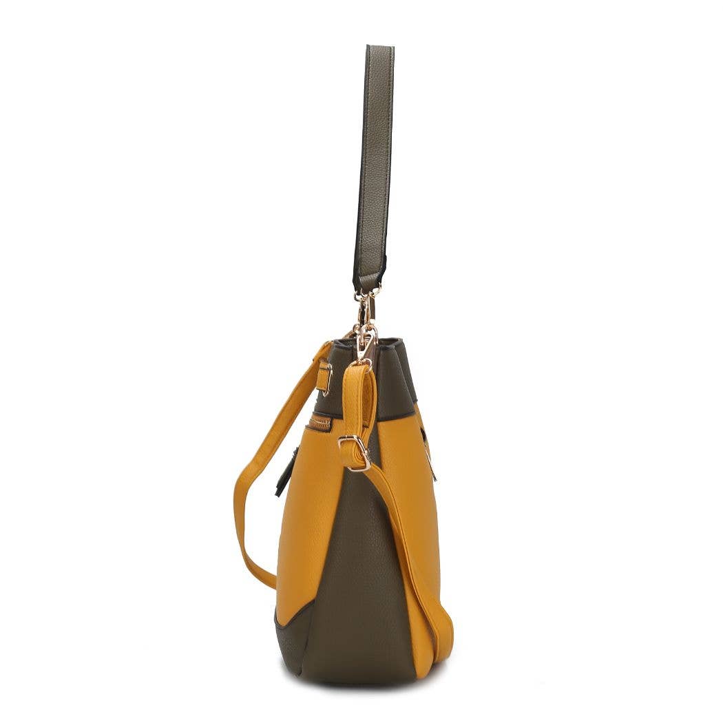 Evie two-tone Vegan Leather Women’s Shoulder bag by Mia k