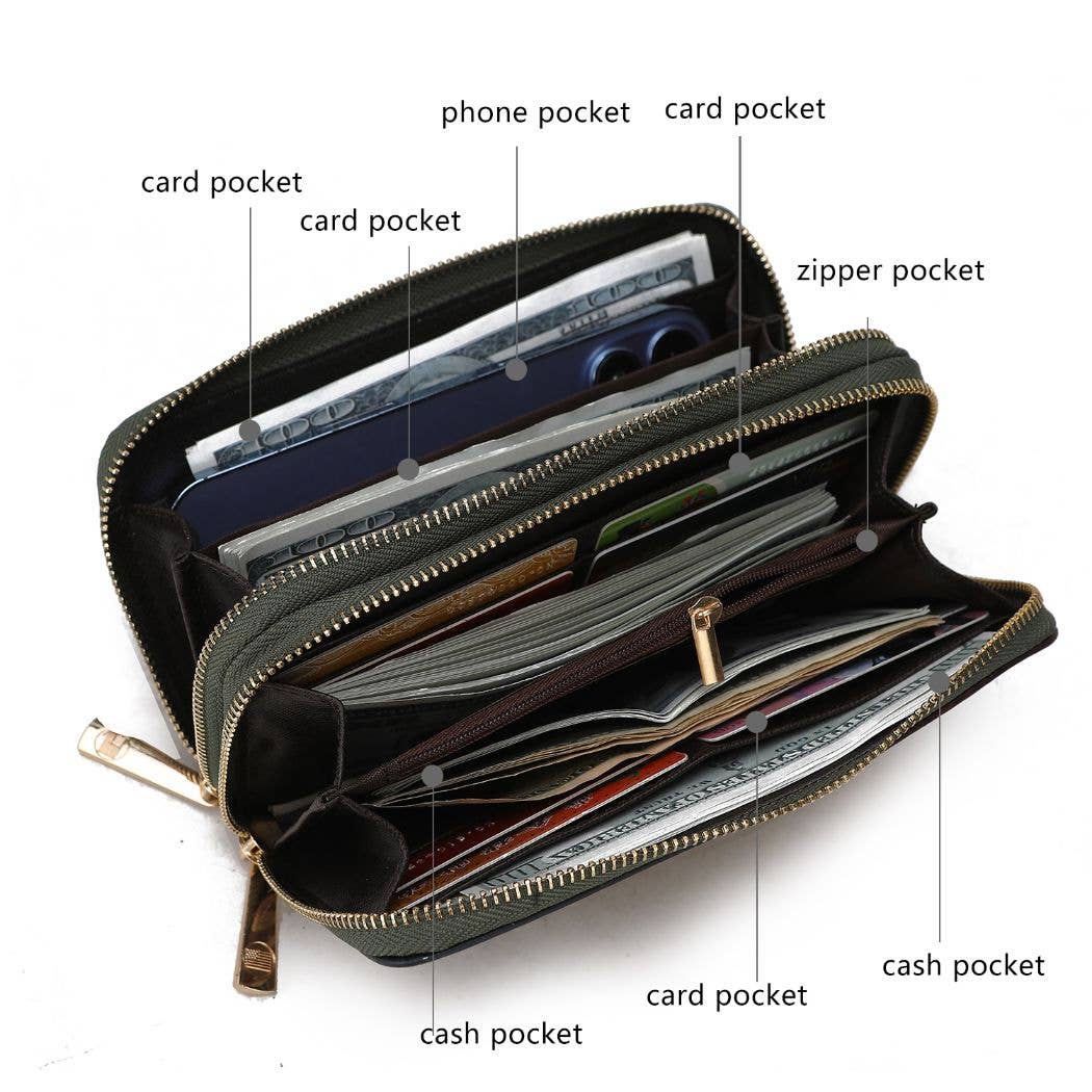 MKF Collection Uriel FLAG Women Wristlet Wallet by Mia K