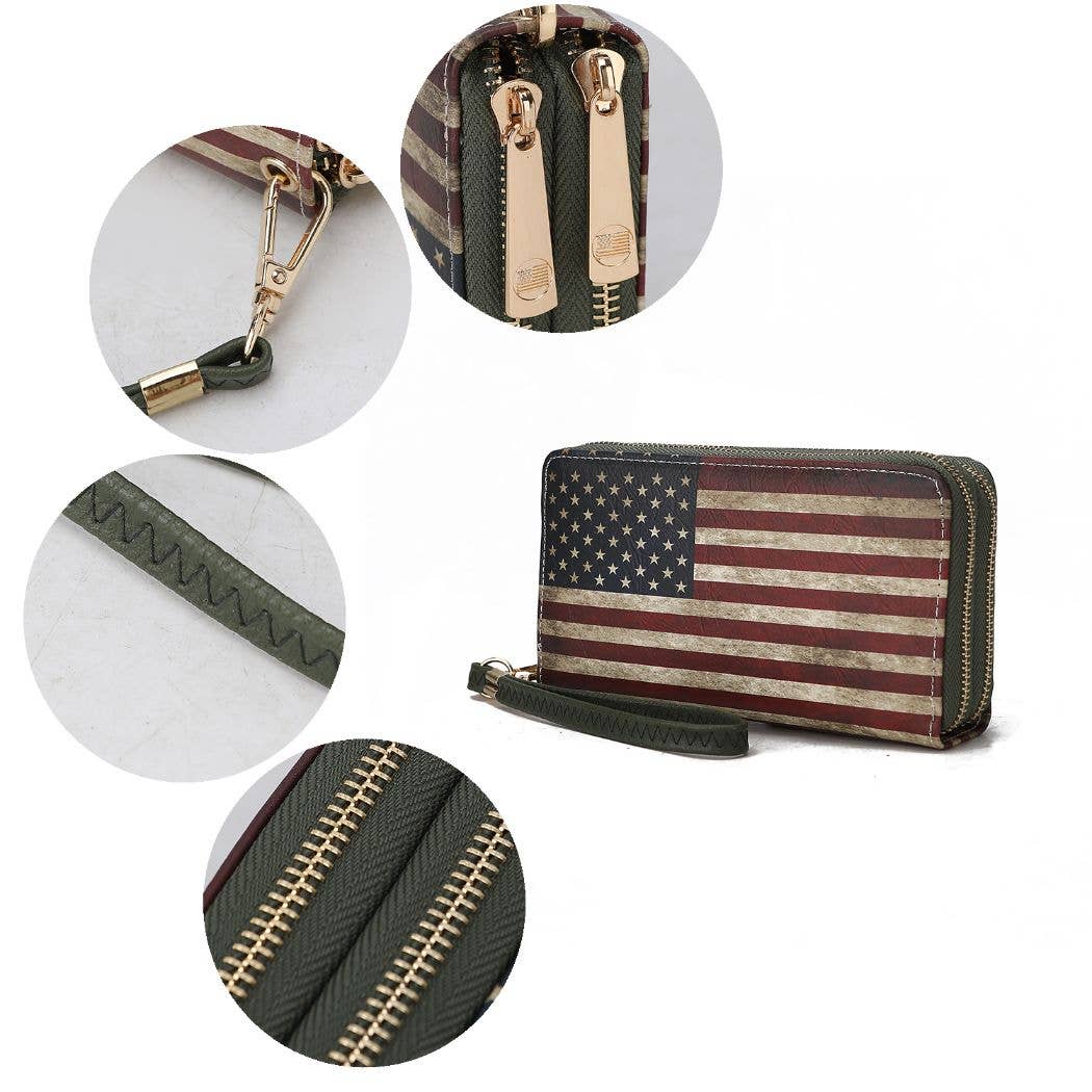 MKF Collection Uriel FLAG Women Wristlet Wallet by Mia K