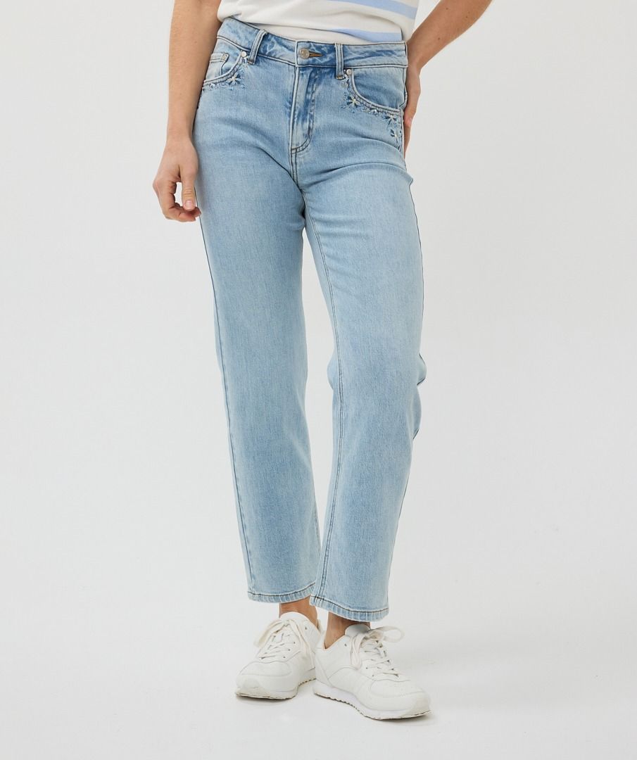 Embroidered Flower jeans