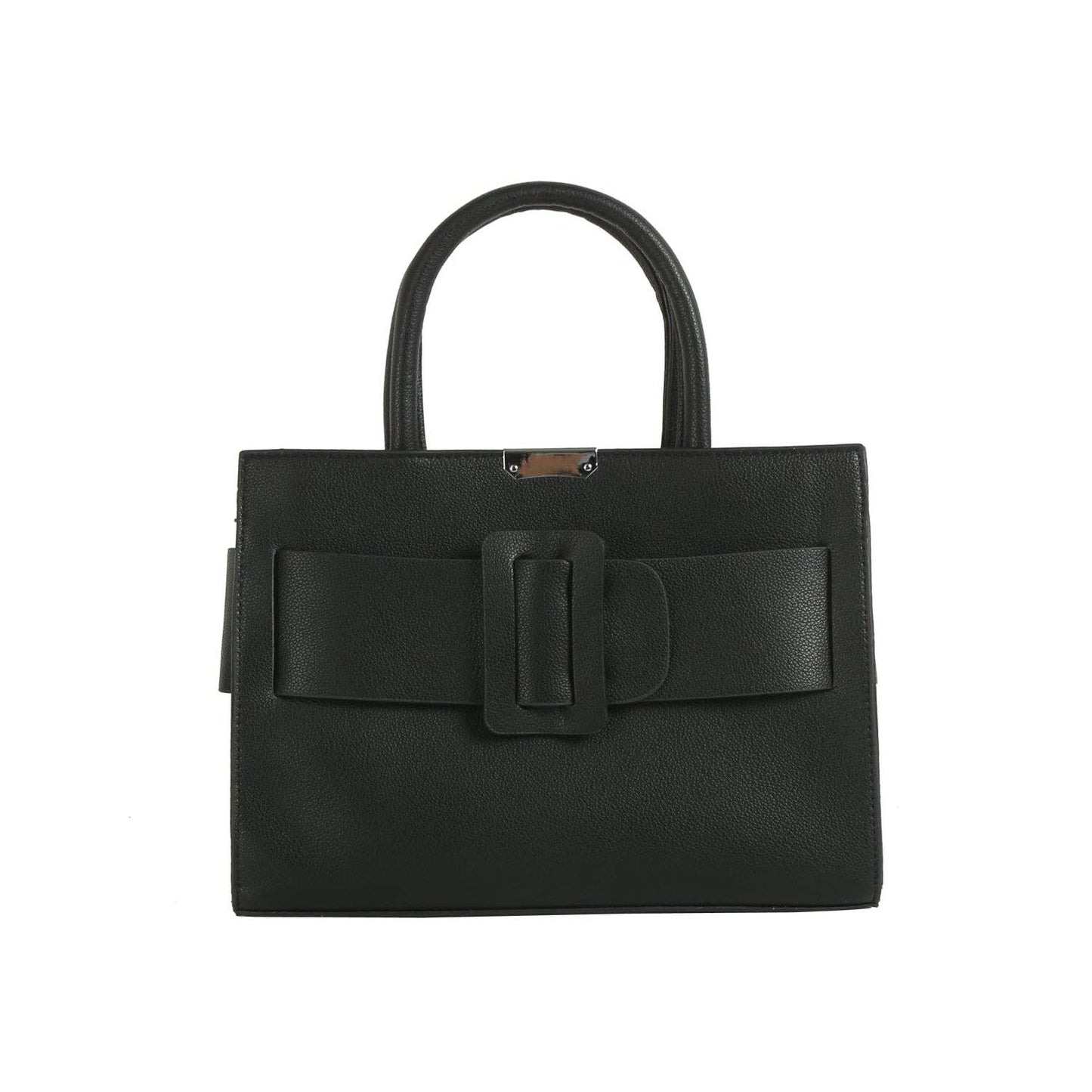 Buckle Accented Structured Tote