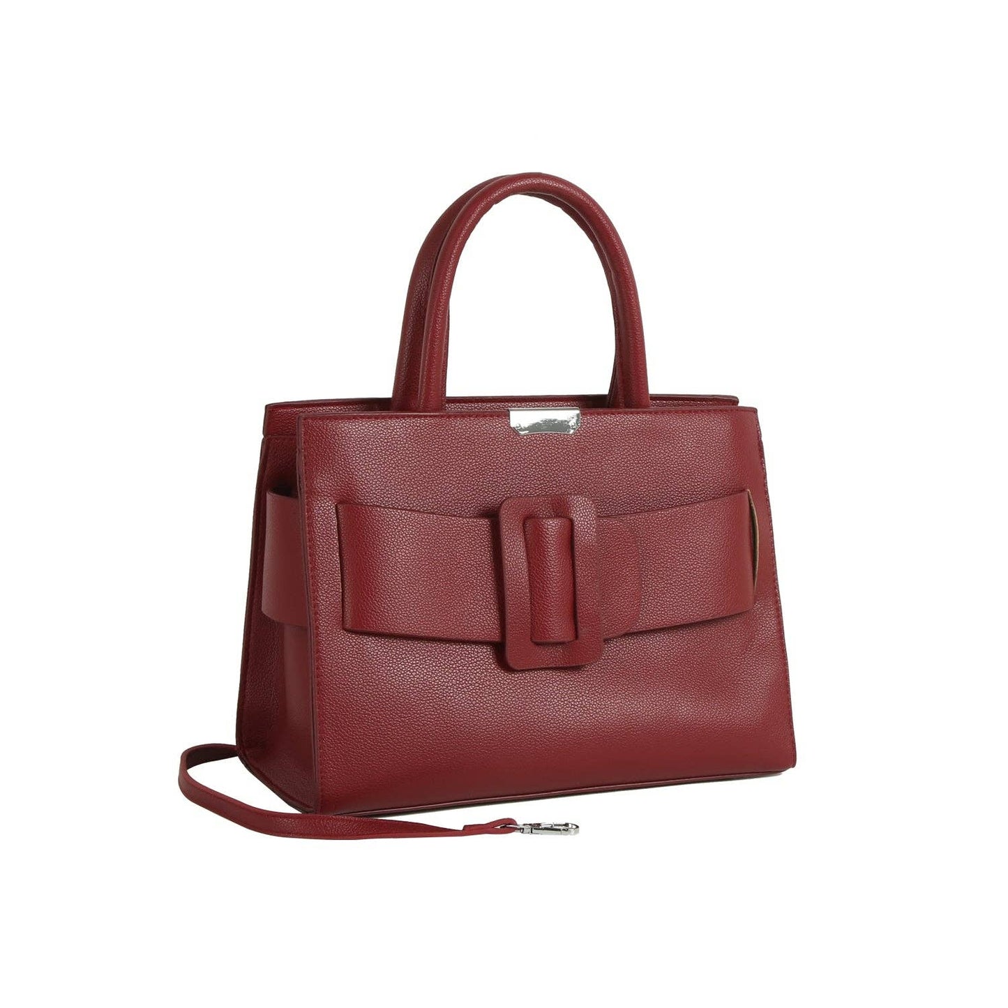 Buckle Accented Structured Tote