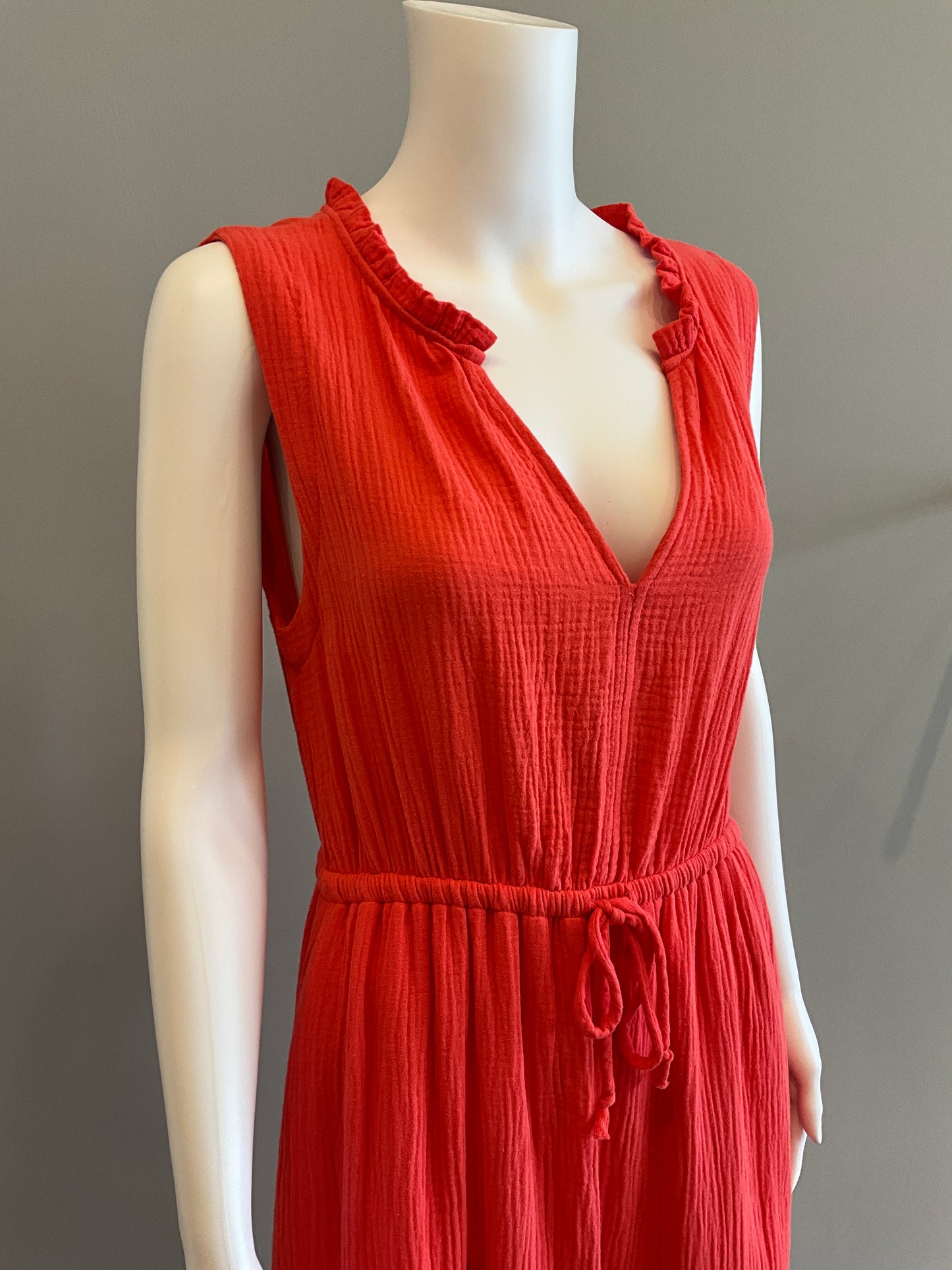 Cotton Gauze Carolina Dress Coral