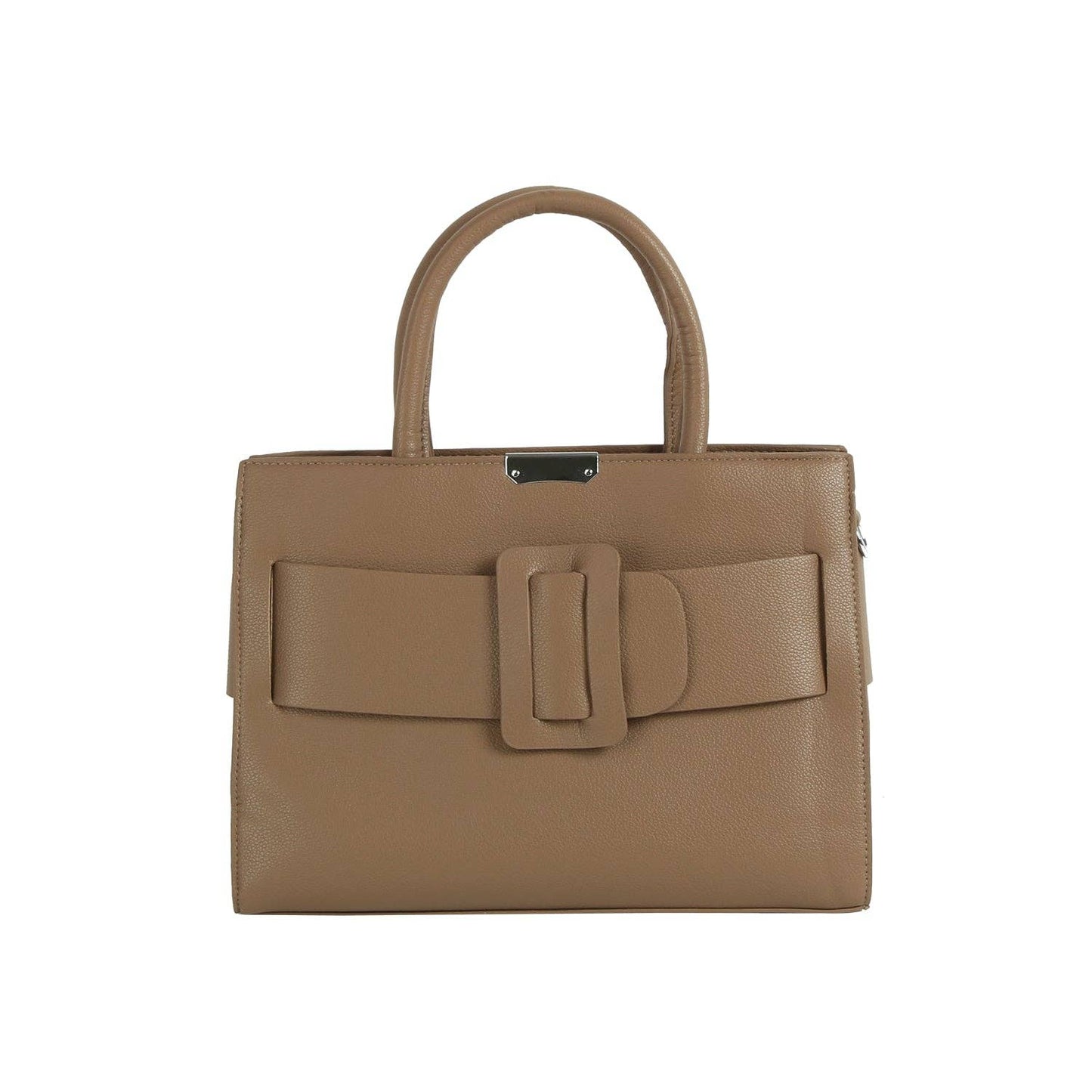 Buckle Accented Structured Tote