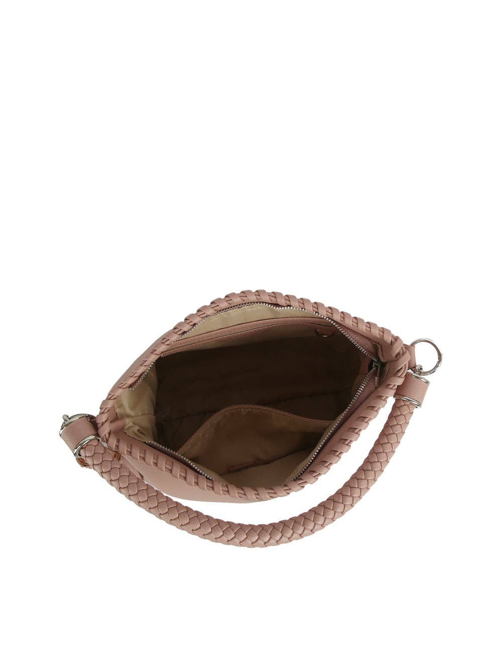 Woven Handle Tassel Hobo Bag