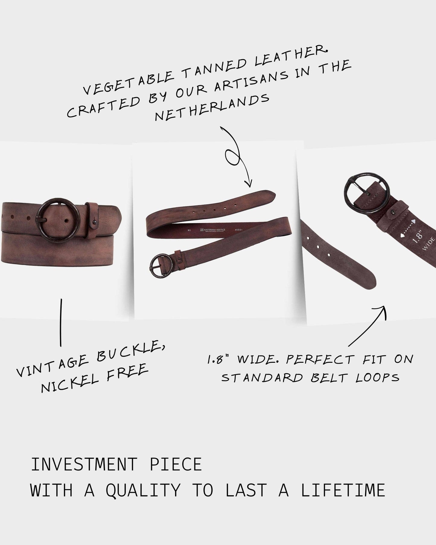 Vintage Full-Grain Leather Belt