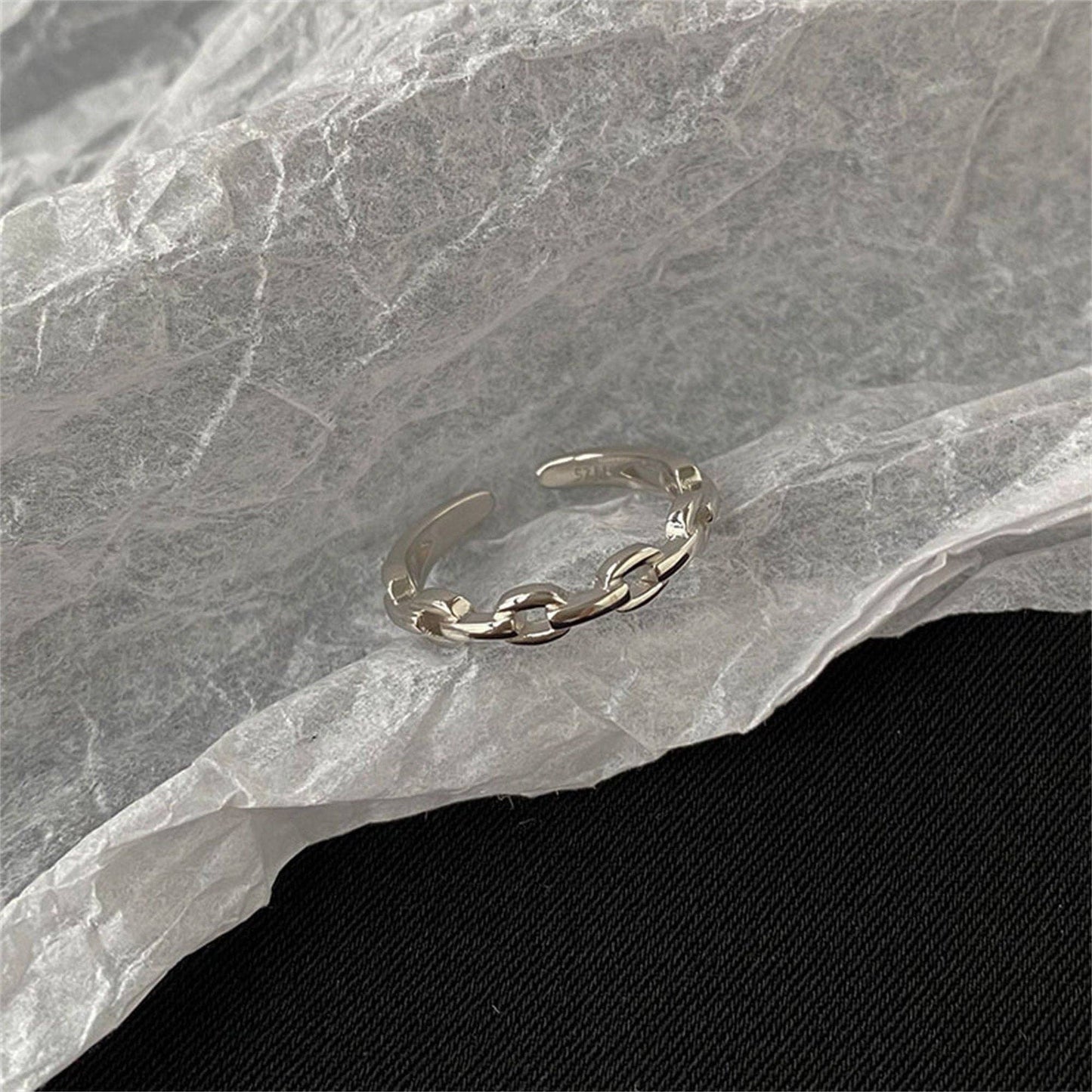 Stackable Chain Band Ring in 925 Sterling Silver