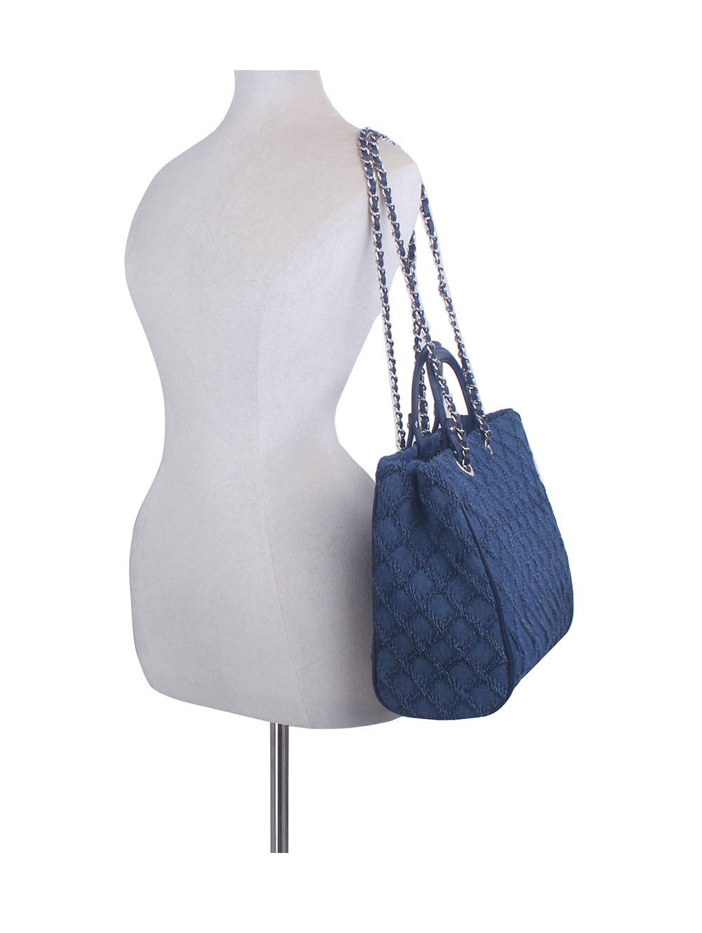 Diamond Stitched Chain Tote