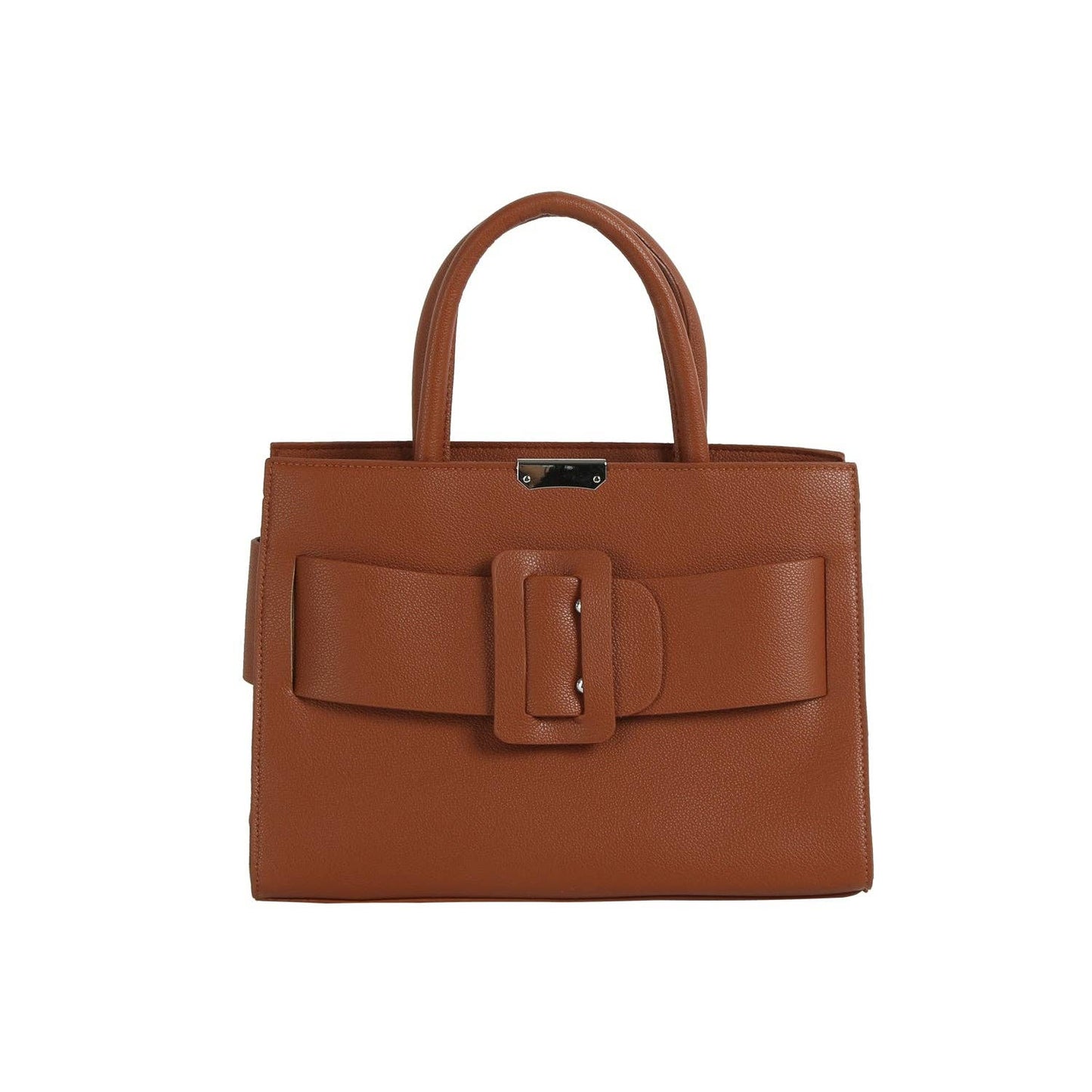Buckle Accented Structured Tote