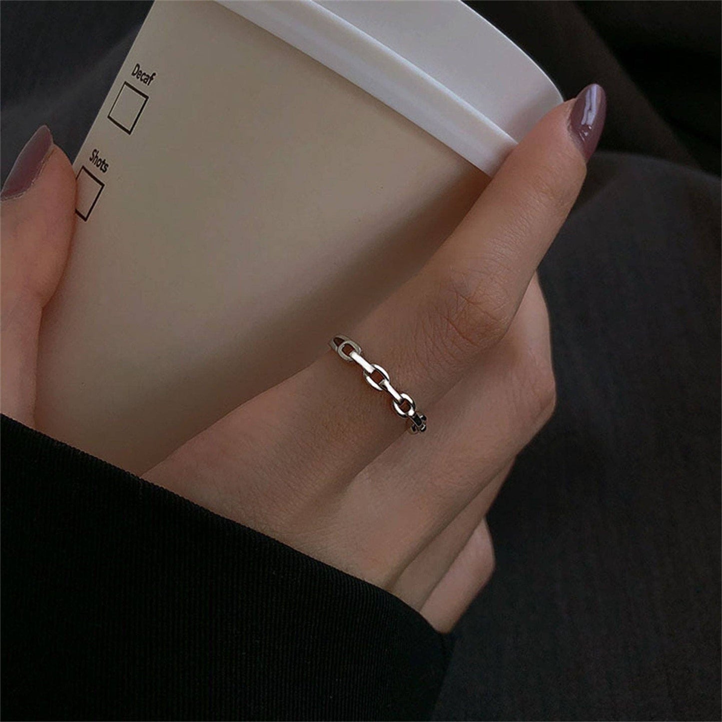 Stackable Chain Band Ring in 925 Sterling Silver