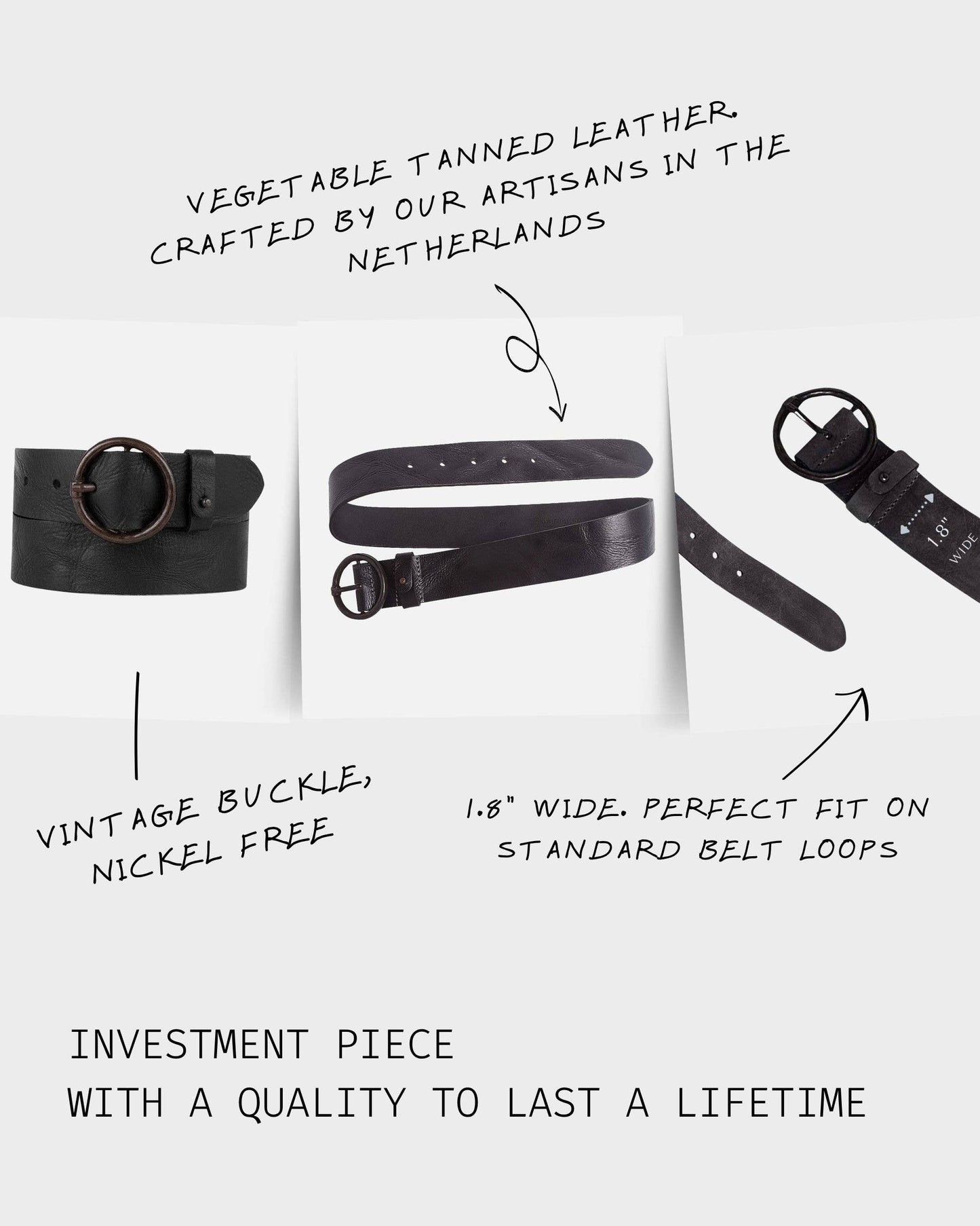 Vintage Full-Grain Leather Belt