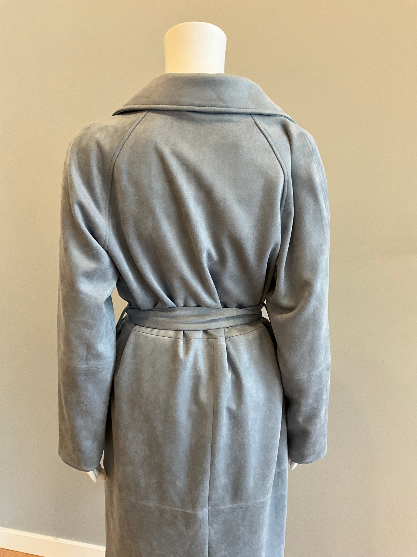 FAUX STRETCH TRENCH STEELE BLUE