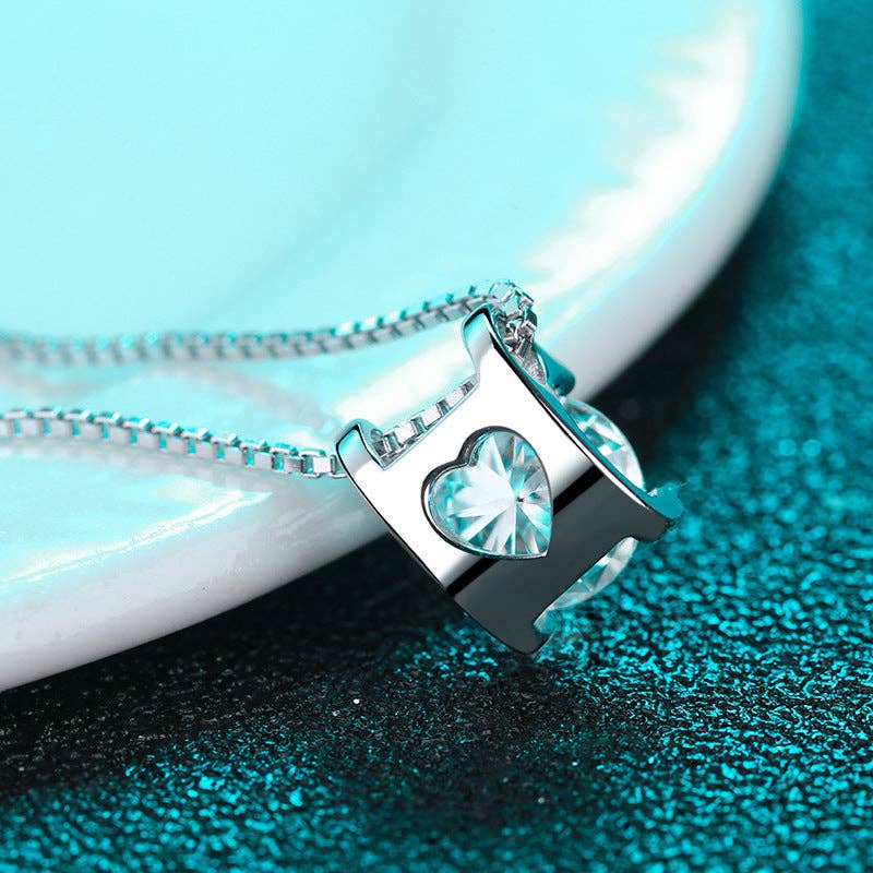 Dainty Moissanite Pendant Necklace in 925 Sterling Silver