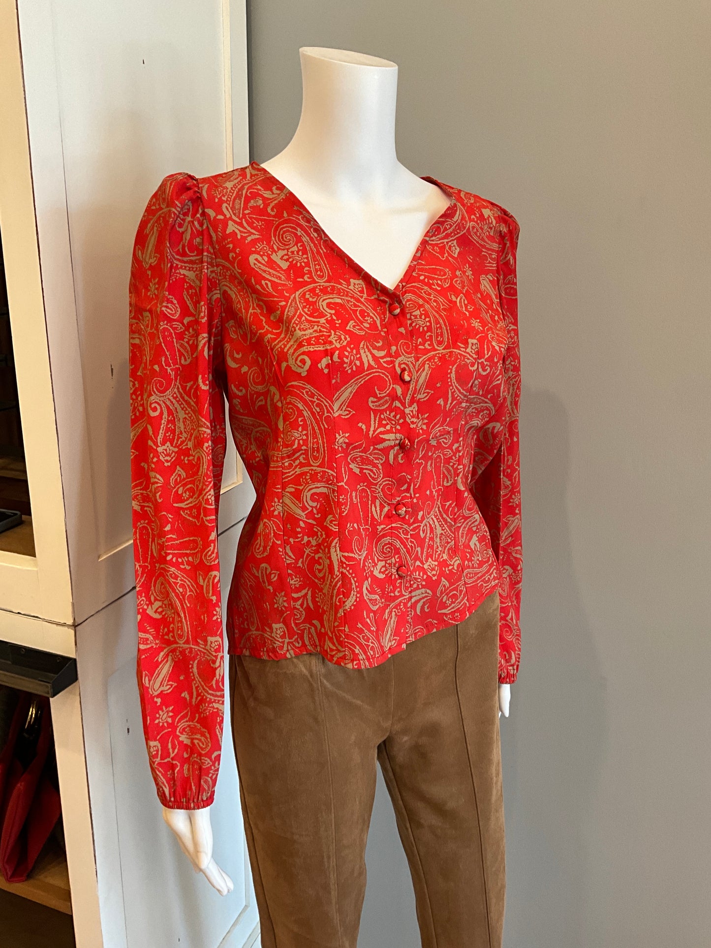 Lakota Long Sleeve Blouse Hot Red
