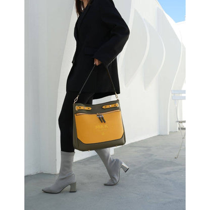Evie two-tone Vegan Leather Women’s Shoulder bag by Mia k