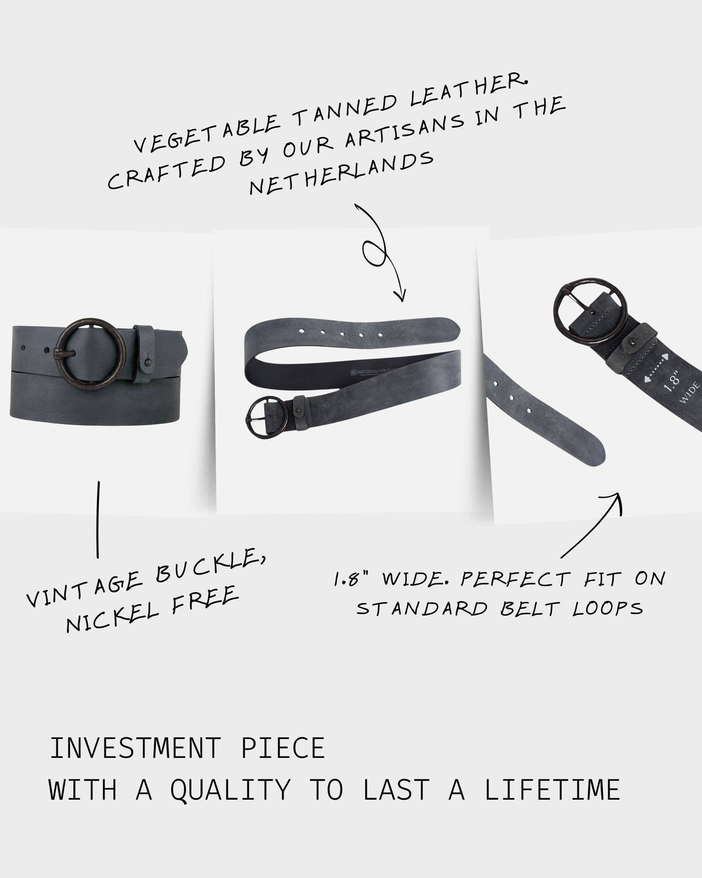 Vintage Full-Grain Leather Belt