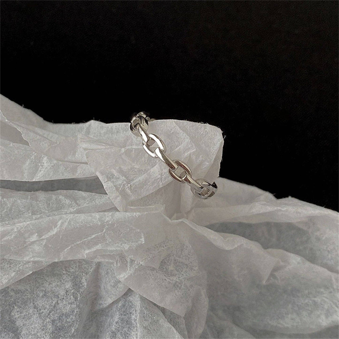 Stackable Chain Band Ring in 925 Sterling Silver