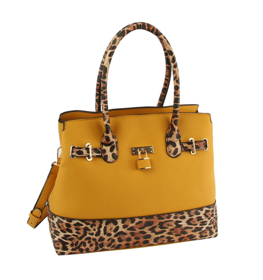 Women's Satchel Purse Shoulder Bag - Vegan Leather